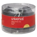 Universal® Binder Clips In Dispenser Tub, Medium, Black-silver, 24-pack freeshipping - TVN Wholesale 
