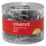 Universal® Binder Clips In Dispenser Tub, Small, Black-silver, 40-pack freeshipping - TVN Wholesale 