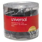 Universal® Binder Clips In Dispenser Tub, Assorted Sizes, Black-silver, 60-pack freeshipping - TVN Wholesale 