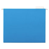Deluxe Bright Color Hanging File Folders, Letter Size, 1-5-cut Tab, Blue, 25-box