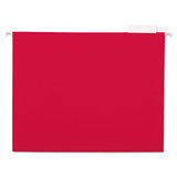 Deluxe Bright Color Hanging File Folders, Letter Size, 1-5-cut Tab, Red, 25-box