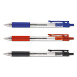 Universal™ Comfort Grip Ballpoint Pen, Retractable, Medium 1 Mm, Black Ink, Clear Barrel, Dozen freeshipping - TVN Wholesale 