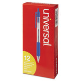 Universal™ Comfort Grip Ballpoint Pen, Retractable, Medium 1 Mm, Blue Ink, Clear Barrel, Dozen freeshipping - TVN Wholesale 