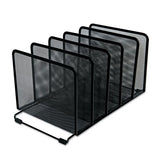 Universal® Deluxe Mesh Stacking Sorter, 5 Sections, Letter To Legal Size Files, 14.63" X 8.13" X 7.5", Black freeshipping - TVN Wholesale 