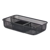 Universal® Metal Mesh Organizer Tray, Four Compartments, 10.63 X 6 X 2, Black freeshipping - TVN Wholesale 