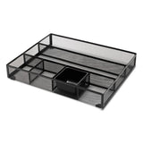 Universal® Metal Mesh Drawer Organizer, Six Compartments, 15 X 11.88 X 2.5, Black freeshipping - TVN Wholesale 