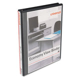 Universal® Economy Round Ring View Binder, 3 Rings, 0.5" Capacity, 11 X 8.5, Black freeshipping - TVN Wholesale 