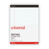 Universal® Premium Ruled Writing Pads With Heavy-duty Back, Wide-legal Rule, Black Headband, 50 White 8.5 X 11 Sheets, 12-pack freeshipping - TVN Wholesale 