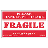 Universal® Printed Message Self-adhesive Shipping Labels, Fragile Handle With Care, 3 X 5, Red-clear, 500-roll freeshipping - TVN Wholesale 