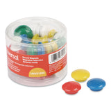 Universal® Assorted Magnets, Plastic, 5-8" Dia, 1" Dia, 1 5-8" Dia, Asst Colors, 30-pack freeshipping - TVN Wholesale 