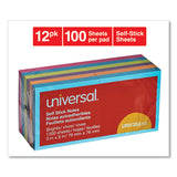 Universal® Self-stick Note Pads, 3 X 3, Assorted Bright Colors, 100-sheet, 12-pk freeshipping - TVN Wholesale 