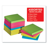 Universal® Self-stick Note Pads, 3 X 3, Assorted Neon Colors, 100-sheet, 12-pack freeshipping - TVN Wholesale 