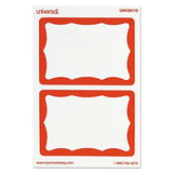 Universal® Border-style Self-adhesive Name Badges, 3 1-2 X 2 1-4, White-red, 100-pack freeshipping - TVN Wholesale 