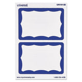 Universal® Border-style Self-adhesive Name Badges, 3 1-2 X 2 1-4, White-blue, 100-pack freeshipping - TVN Wholesale 