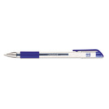 Universal™ Comfort Grip Gel Pen, Stick, Medium 0.7 Mm, Blue Ink, Clear Barrel, Dozen freeshipping - TVN Wholesale 