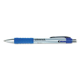 Universal™ Comfort Grip Gel Pen, Retractable, Medium 0.7 Mm, Blue Ink, Silver Barrel, Dozen freeshipping - TVN Wholesale 