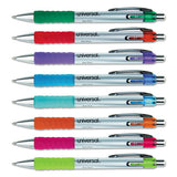 Universal™ Comfort Grip Gel Pen, Retractable, Medium 0.7 Mm, Assorted Ink Colors, Silver Barrel, 8-pack freeshipping - TVN Wholesale 