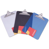 Universal® Plastic Clipboard W-high Capacity Clip, 1", Holds 8 1-2 X 12, Translucent Blue freeshipping - TVN Wholesale 