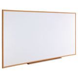 Universal® Dry-erase Board, Melamine, 96 X 48, White, Oak-finished Frame freeshipping - TVN Wholesale 