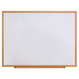 Universal® Dry-erase Board, Melamine, 72 X 48, White, Oak-finished Frame freeshipping - TVN Wholesale 