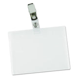 Universal® Deluxe Clear Badge Holder W-garment-safe Clips, 2.25 X 3.5, White Insert, 50-box freeshipping - TVN Wholesale 