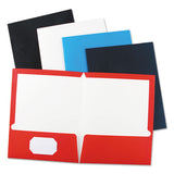 Laminated Two-pocket Folder, Cardboard Paper, 100-sheet Capacity, 11 X 8.5, Navy, 25-box