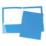 Universal® Laminated Two-pocket Folder, Cardboard Paper, 100-sheet Capacity, 11 X 8.5, Blue, 25-box freeshipping - TVN Wholesale 