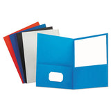 Two-pocket Portfolio, Embossed Leather Grain Paper, 11 X 8.5, Light Blue, 25-box