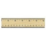 Universal® Flat Wood Ruler W-double Metal Edge, Standard, 12" Long, Clear Lacquer Finish freeshipping - TVN Wholesale 