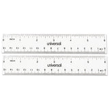 Universal® Clear Plastic Ruler, Standard-metric, 6" Long, Clear, 2-pack freeshipping - TVN Wholesale 