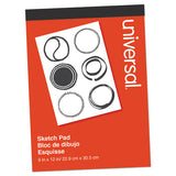 Universal® Sketch Pad, Unruled, Red Cover, 70 White 9 X 12 Sheets freeshipping - TVN Wholesale 