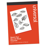 Sketch Pad, Unruled, Red Cover, 70 White 8.5 X 11 Sheets