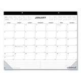 Desk Pad Calendar, 22 X 17, White-black Sheets, Black Binding, Clear Corners, 12-month (jan To Dec): 2022