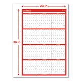 Universal® Erasable Wall Calendar, 24 X 36, White-red Sheets, 12-month (jan To Dec): 2022 freeshipping - TVN Wholesale 