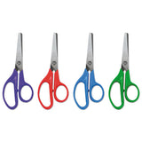 Universal® Kids' Scissors, Rounded Tip, 5" Long, 1.75" Cut Length, Assorted Straight Handles, 12-pack freeshipping - TVN Wholesale 