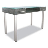 Union & Scale™ Prestige Glass Writing Desk, 47.1" X 23.5" X 29.5", Gray freeshipping - TVN Wholesale 