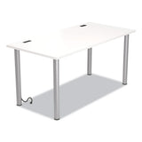 Union & Scale™ Essentials Writing Table-desk With Integrated Power Management, 59.7" X 29.3" X 28.8", White-aluminum freeshipping - TVN Wholesale 