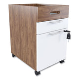 Union & Scale™ Essentials Mobile Pedestal File, Left Or Right, 2-drawers: Box-file, Legal-letter, White-espresso, 15.5" X 21.2" X 24.2" freeshipping - TVN Wholesale 