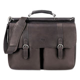 Solo Executive Leather Briefcase, 16", 16 1-2" X 5" X 13", Espresso freeshipping - TVN Wholesale 