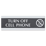 Headline® Sign Century Series Office Sign,turn Off Cell Phone, 9 X 3 freeshipping - TVN Wholesale 