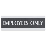 Headline® Sign Century Series Office Sign, Employees Only, 9 X 3, Black-silver freeshipping - TVN Wholesale 