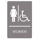 Headline® Sign Ada Sign, Restroom-wheelchair Accessible Tactile Symbol, Molded Plastic, 6 X 9 freeshipping - TVN Wholesale 