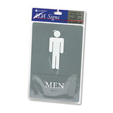 Headline® Sign Ada Sign, Men Restroom Symbol W-tactile Graphic, Molded Plastic, 6 X 9, Gray freeshipping - TVN Wholesale 