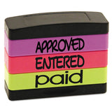 Trodat® Interlocking Stack Stamp, Approved, Entered, Paid, 1.81" X 0.63", Assorted Fluorescent Ink freeshipping - TVN Wholesale 