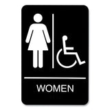 Headline® Sign Ada Sign, Women-wheelchair Accessible Tactile Symbol, Plastic, 6 X 9, Black-white freeshipping - TVN Wholesale 