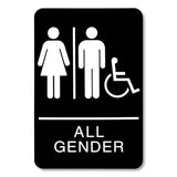 Headline® Sign Ada Sign, All Gender-wheelchair Accessible Tactile Symbol, Plastic, 6 X 9, Black-white freeshipping - TVN Wholesale 