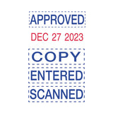 Trodat® Printy Economy Micro 5-in-1 Date Stamp With Text Plates, Self-inking, 1" X 0.75", Blue-red freeshipping - TVN Wholesale 