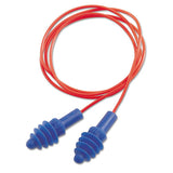 Dpas-30r Airsoft Multiple-use Earplugs, 27nrr, Red Polycord, Blue, 100-box