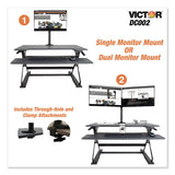 Victor® Single-dual Arm Mount System For 23" Monitors, 180 Deg; 225 Deg Rotation, 45 Deg Tilt, 360 Deg Pan, Black, Supports 15 Lb freeshipping - TVN Wholesale 