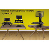 Victor® Dc050 High Rise Collection Monitor Stand, 27" X 11.5" X 6.5" To 7.5", Black, Supports 40 Lbs freeshipping - TVN Wholesale 